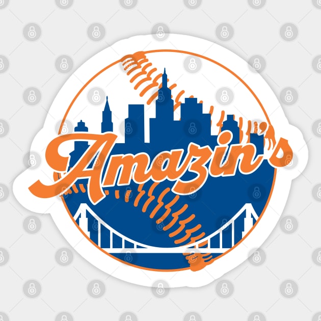 Amazin's  Mets Baseball Nickname Sticker by GAMAS Threads